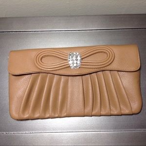 Embellished Nude Clutch